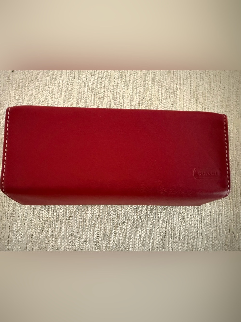 Vintage 1990 Coach Red Leather Eyeglass Case
